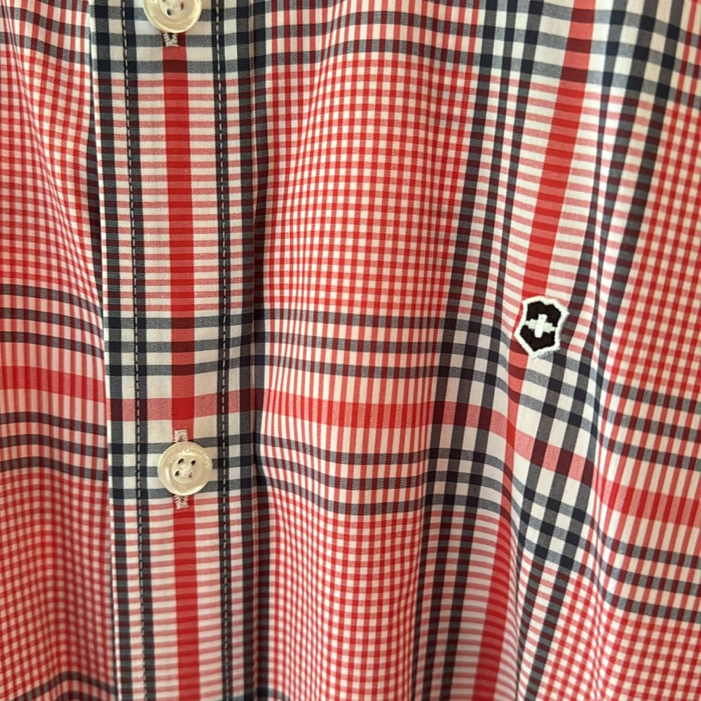 Men’s Victorinox Dress Shirt Large - Red White Blue